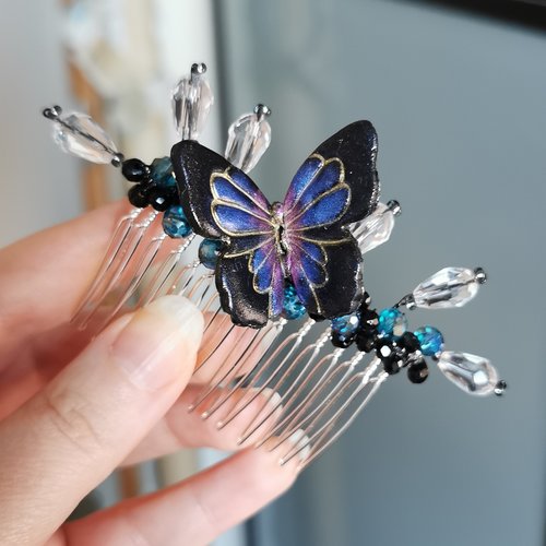Peigne papillon - bijou mariage, cérémonie, soirée - création fait main