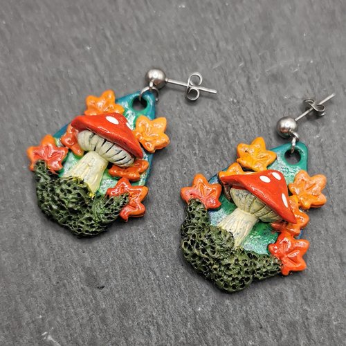 Boucles d'oreilles "promenade champêtre"- création fait main - bijou fantasy- originale et unique