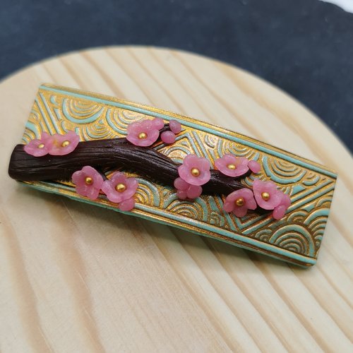 Barrette fleur de cerisier - accessoire original - esprit japonais - bijou de cheveux - collection inspiration asie