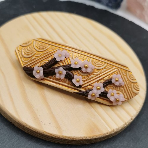 Barrette fleur de cerisier - accessoire original - esprit japonais - bijou de cheveux - collection inspiration asie