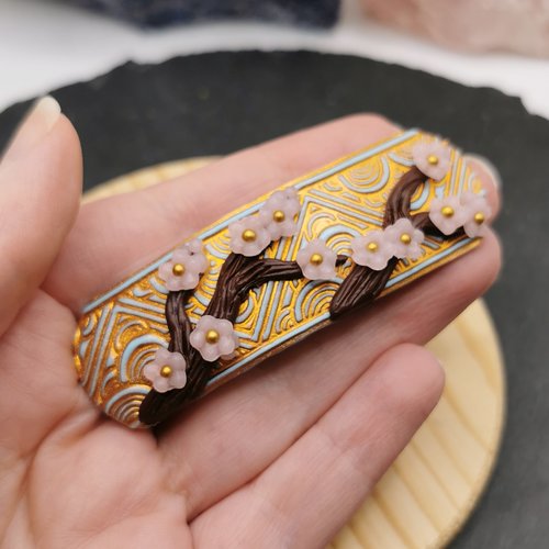 Barrette fleur de cerisier - accessoire original - esprit japonais - bijou de cheveux - collection inspiration asie