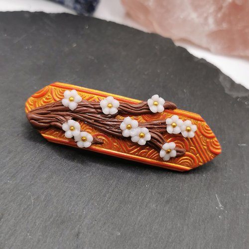 Barrette fleur de cerisier - accessoire original - esprit japonais - bijou de cheveux - collection inspiration asie