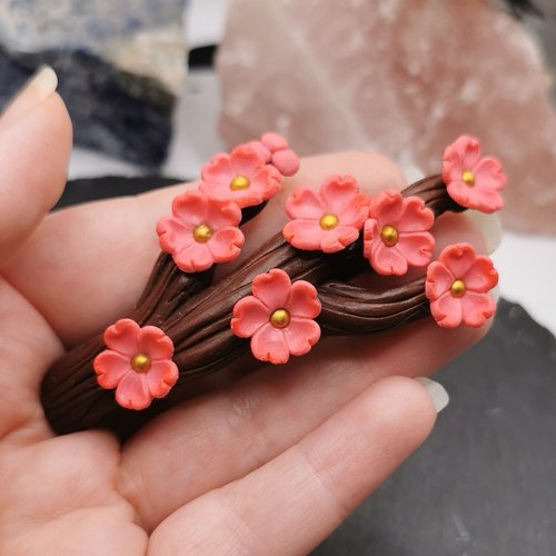 Barrette à cheveux branche de cerisier