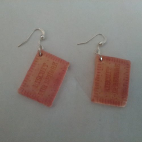 Boucles d'oreilles biscuit petit beurre