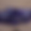 Pochette textile velours motifs graphiques coloris violet et argenté, zip 20cm