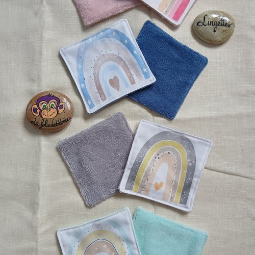 Lot de 4 lingettes arc en ciel