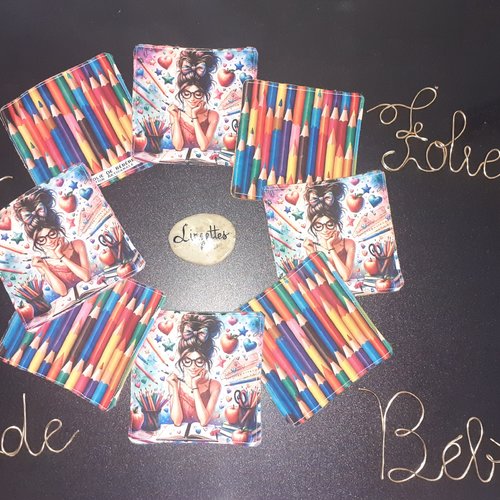 Lot de 8 lingettes des couleurs de l'artiste