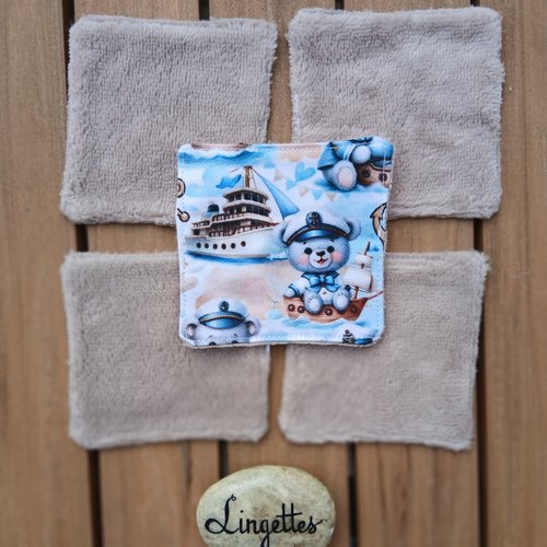 Lot de 5 lingettes teddy de la folie de bébère