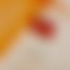 Boucles d'oreilles argent cabochon verre motif paisley rouge et orange