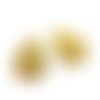 2x breloque goutte dorée, estampe laiton brut, fourniture bijoux métal doré, 23mm x 17mm (pp-014)