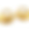 2x pendentif demi-lune ethnique estampe laiton brut fourniture bijoux métal doré 32mm x 37mm (pv-211)