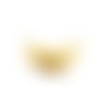 1x connecteur croissant lune, estampe collier laiton brut, fourniture bijoux métal doré, 36mm x 12mm (pv-148)
