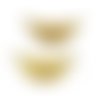 1x connecteur demi-lune art deco, estampe vintage laiton brut, fourniture bijoux métal doré, 11mm x 33mm (pv-169)