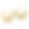 2x connecteur croissant lune laiton brut, estampe laiton brut, fourniture bijoux, breloque métal doré, 28mmx32mm (pp-320)