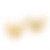 2x connecteur croissant de lune estampe laiton brut fourniture bijoux métal doré 9mm x 13mm (pp-271)