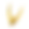 1x connecteur chevron laiton, estampe laiton brut, connecteur collier v, fourniture bijoux métal doré, 46mmx55mm (pv-150)