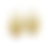 2x pendentif goutte ethnique estampe laiton brut  fourniture bijoux métal doré 30mm x 44mm (pv-199)