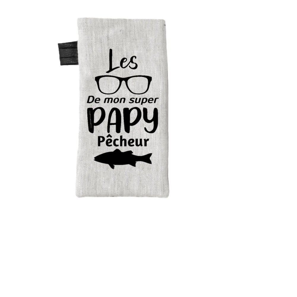 Trousse de toilette personnalisable | cadeau Fête des Grands-Pères|  pochette avec votre texte en coton motif Papy D'amour