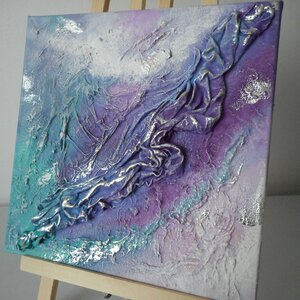 Tableau carré de style abstrait en peinture acrylique ...