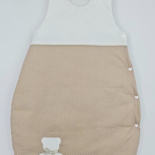 Gigoteuse 0-9 mois bébé mixte artisanale française en coton oeko tex avec ourson
