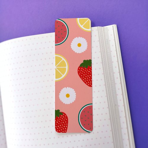 Marque-page "fruits et fleurs"