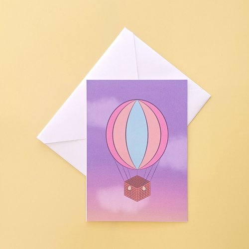 Carte montgolfière - lever de soleil