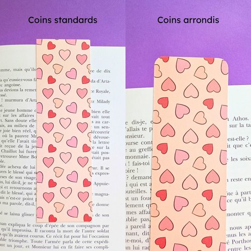 Marque-page motif cœurs "classique"