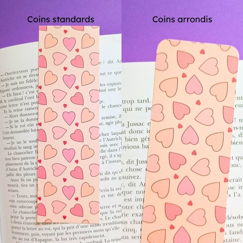 Marque-page motif cœurs "fantaisie"