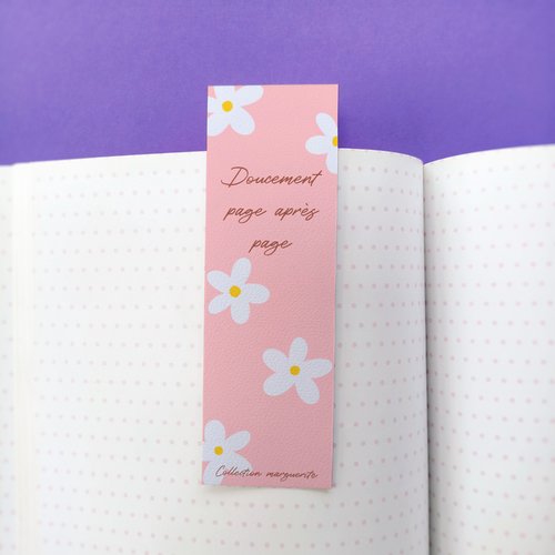Marque-page rose - collection marguerite