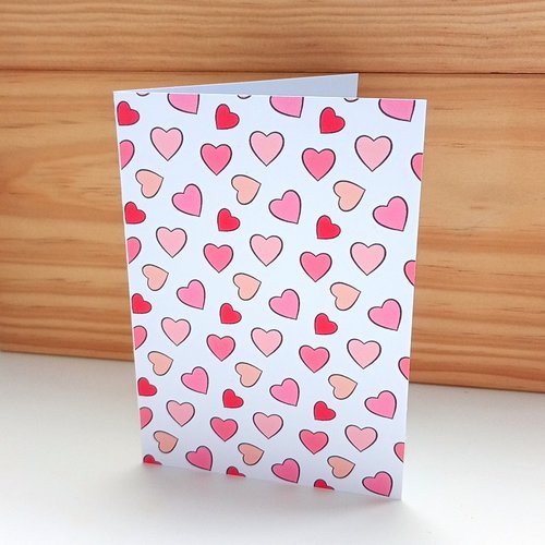Carte motif cœurs "classique"