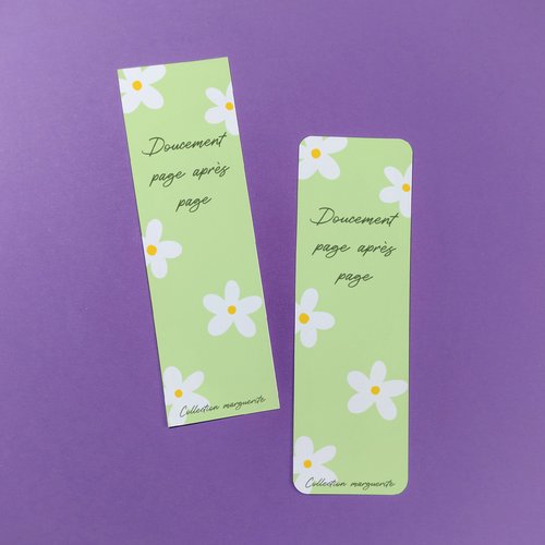 Marque-page vert - collection marguerite