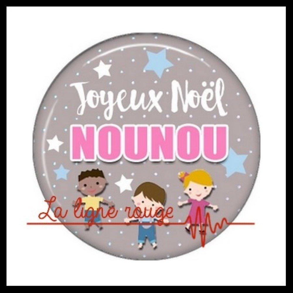 Cabochon Rond A Coller Resine 25 Mm Joyeux Noel Nounou 2704 Texte Un Grand Marche