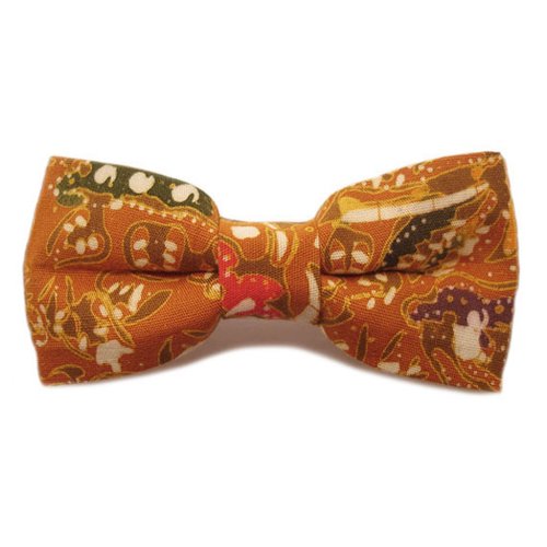 Noeud Papillon Enfant Garcon Tissu Coton Imprime Ethnique Beige Camel Un Grand Marche