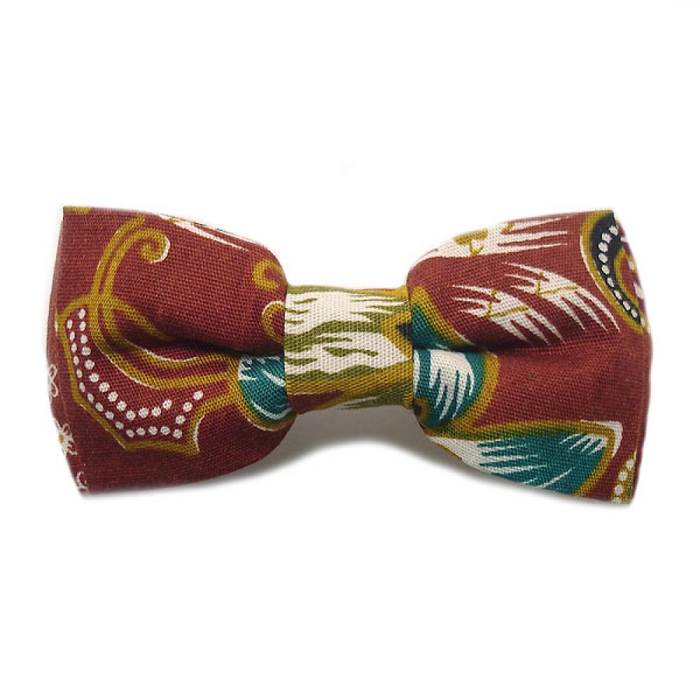 Noeud Papillon Enfant Garcon Tissu Coton Imprime Ethnique Marron Chocolat Un Grand Marche