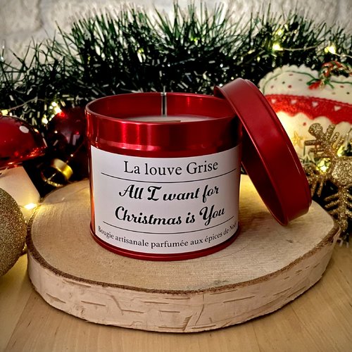 Bougie de noël parfumée aux epices de noël - all i want for christmas is you