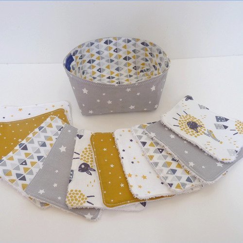 Cotons Lavables Pour Bebe Debarbouillettes Lingettes Avec Sa Petite Corbeille Un Grand Marche