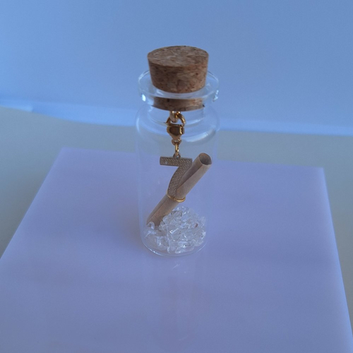 Fiole à vœux avec pendentif en acier inoxydable
