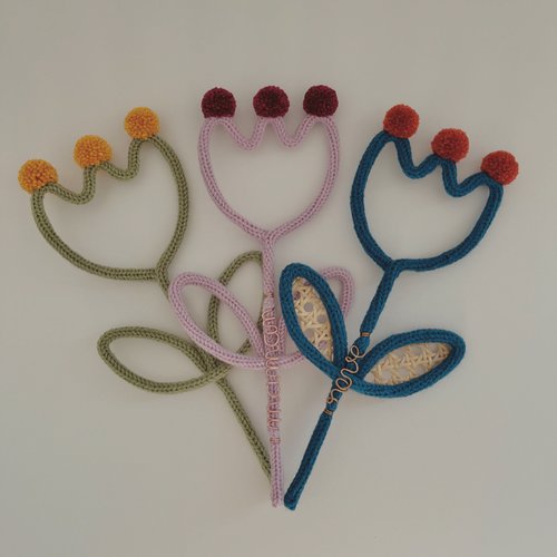 Tulipe en tricotin à personnaliser, idée cadeau fête des mères
