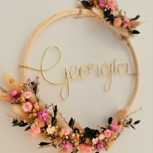 Couronne de fleurs séchées à personnaliser