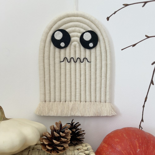 Fantôme halloween en macramé
