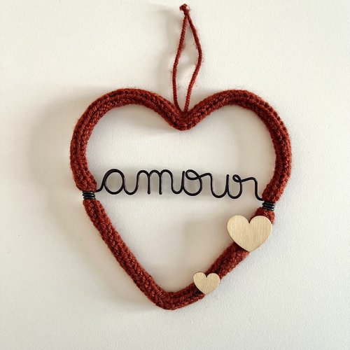 Cœur tricotin « amour » cadeau saint-valentin