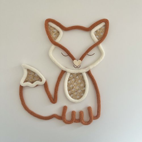 Décoration murale renard en tricotin
