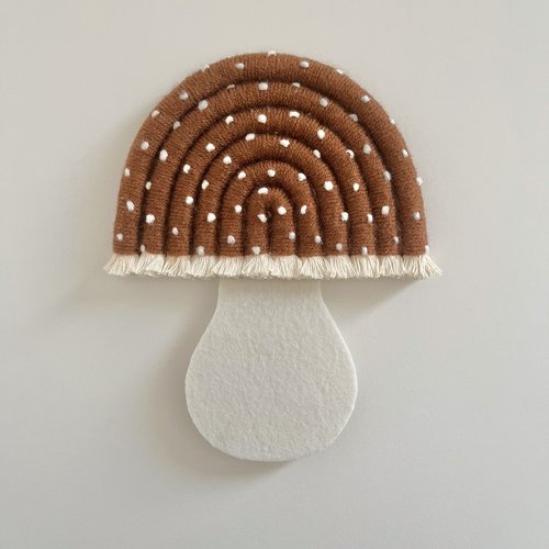 Suspension grand champignon en macramé