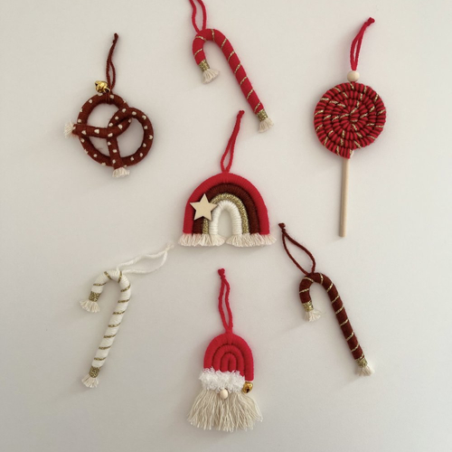 Ornements sapin de noël en macramé « étoile de noël »