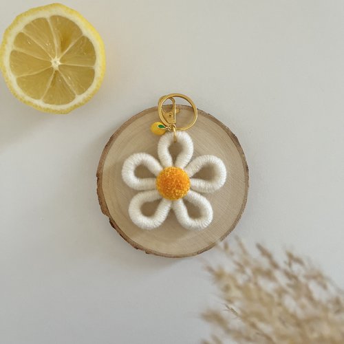 Porte clés fleur « les butineuses » citron