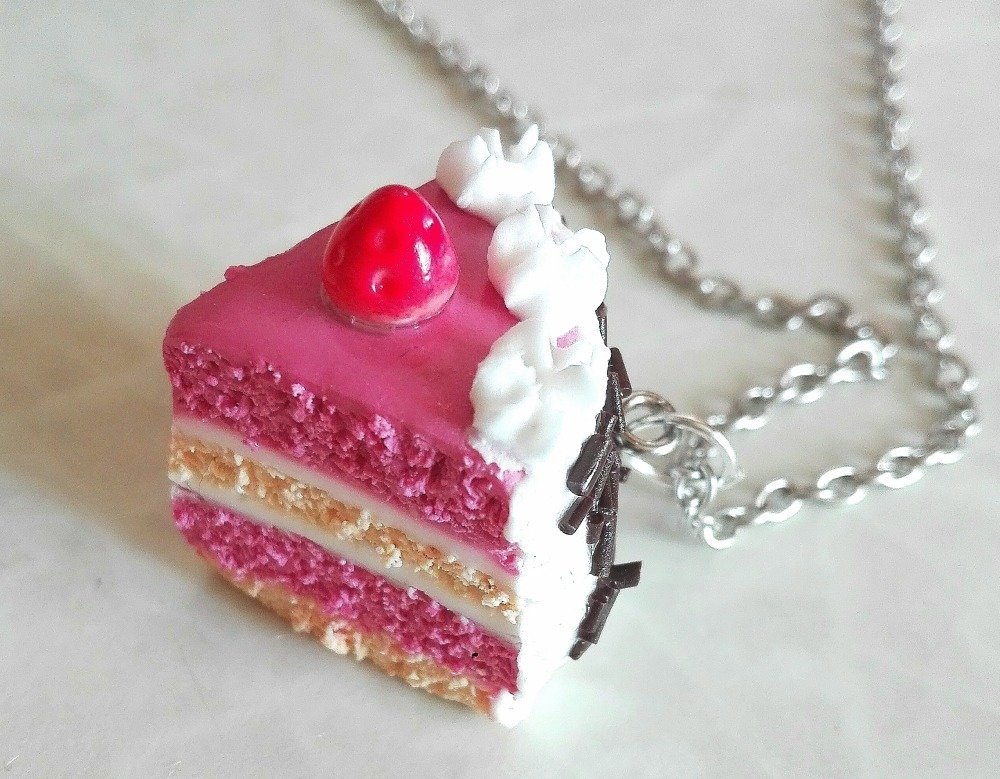 Collier Part De Gateau Fimo En Fimo Pate Polymere Un Grand Marche