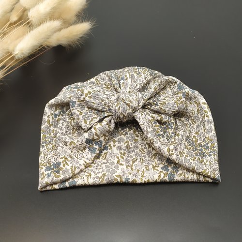 Bonnet turban coton bébé
