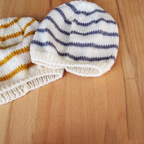 Bonnet laine bébé tricoté main