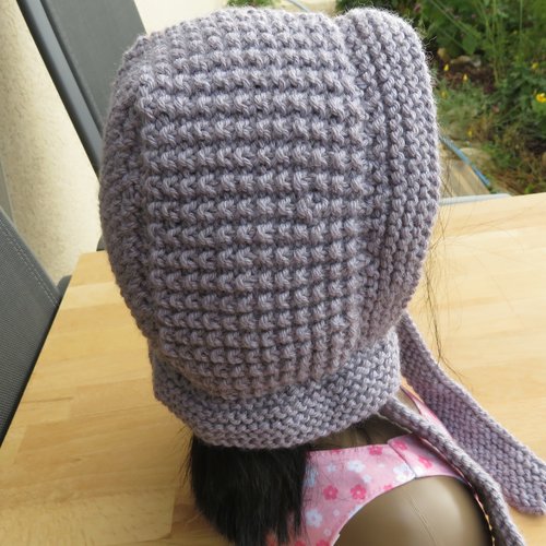 Bonnet béguin laine bébé tricoté main