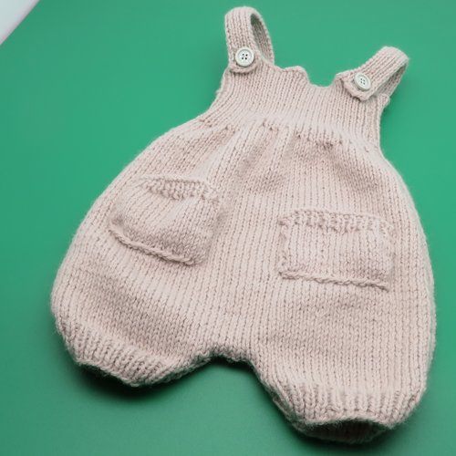 Combinaison salopette laine bébé fait main